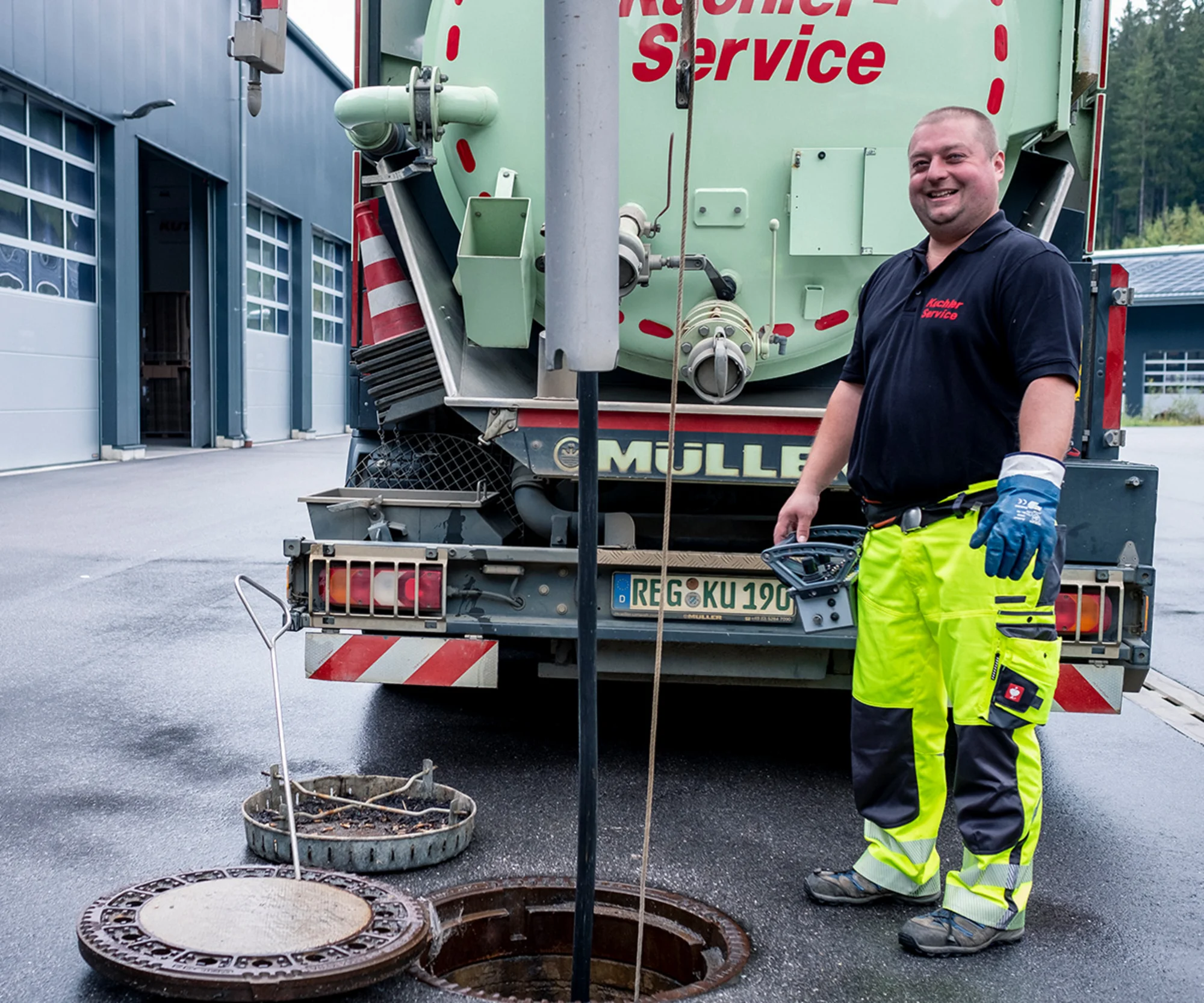 Saugbagger Weilheim im Einsatz